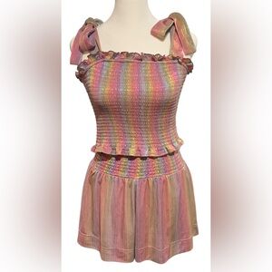 TCEC Pastel Rainbow Tank and Shorts Set